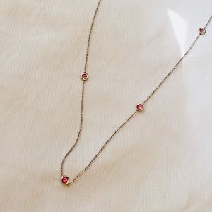 Roberto Coin 18k Pink Sapphire Station Necklace
